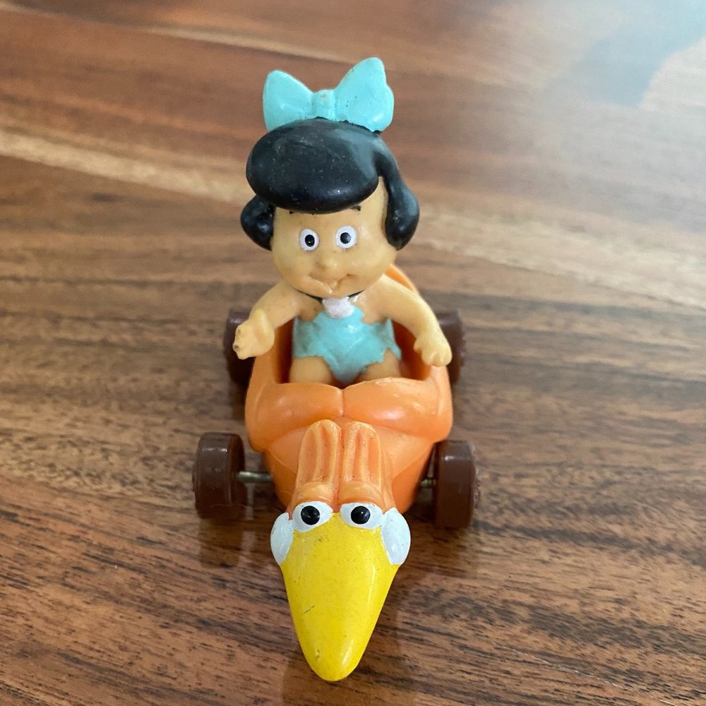 Rare Vintage Flintstones Kids "Baby Betty" Figurine and Ride